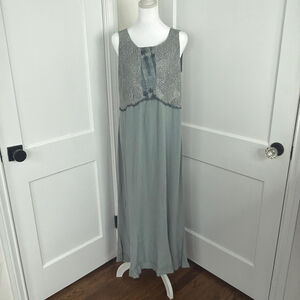 Vintage Spencer Alexis Maxi Dress Womens 10 Green Fairy Romantic 90s Y2K USA